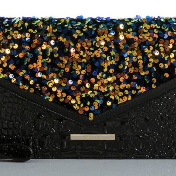 Brahmin Kaia Celestia Envelope Black Sequin Clutch Wristlet RARE SOLD OUT - NWT - Picture 6 of 11